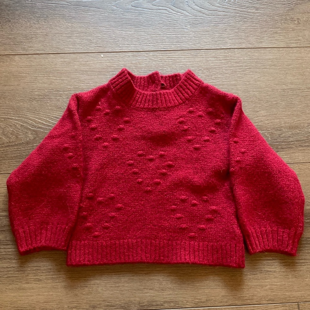 Infant Girls Red Heart Baby Gap Sweater 18M-24M